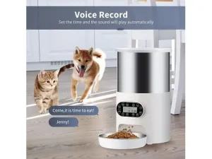 4.5L Cylindrical Stainless Steel Automatic Pet Feeder Pets Qatar