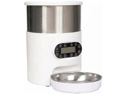 4.5L Cylindrical Stainless Steel Automatic Pet Feeder Pets Qatar