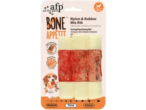Afb Bone Appetit - Nylon & Rubber Mix Rib - Bacon Flavor Infused Pets Qatar