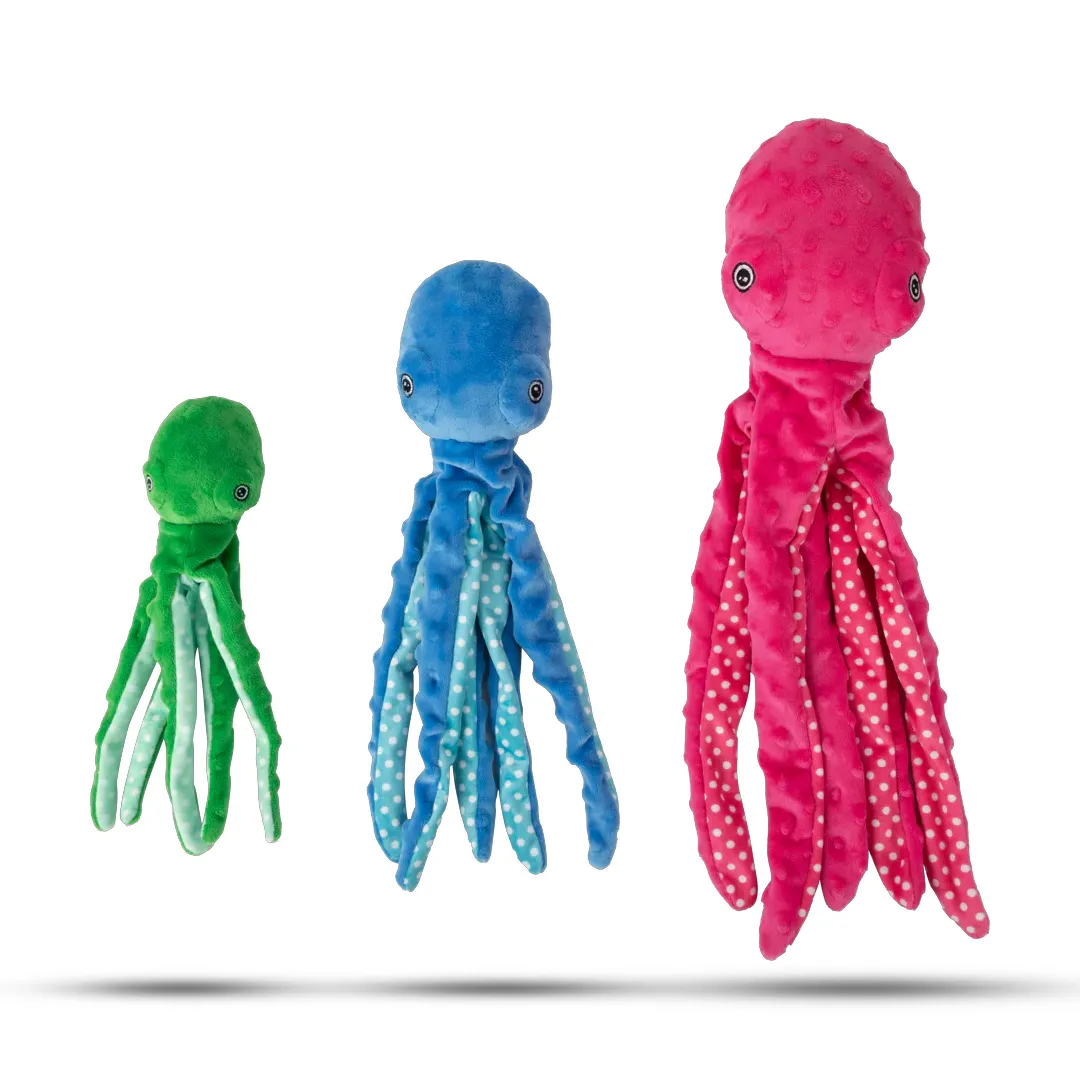 AFP Multicolor plush octopus(3 color asst.)-L Pets Qatar