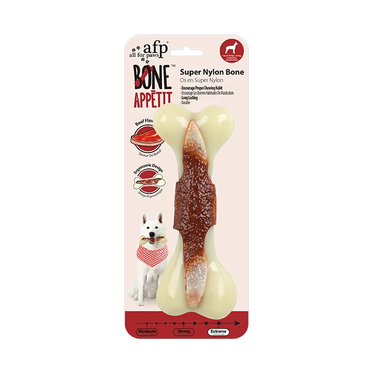 AFP Super Nylon Bone With Beef Flavour infused Dog Toy (Large) Pets Qatar