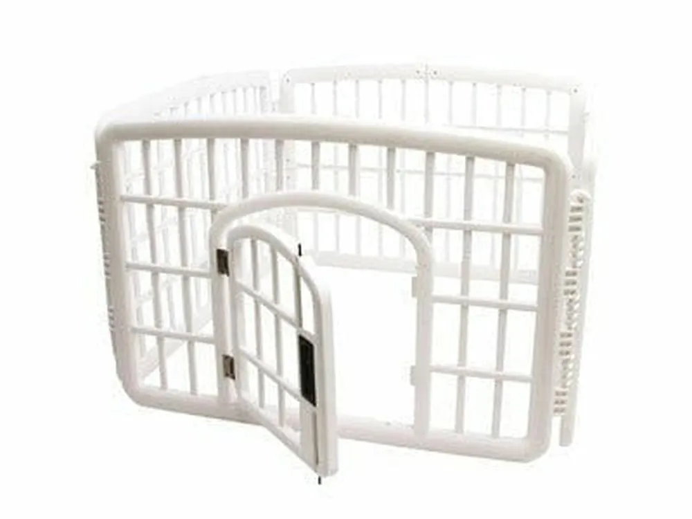 ALASKA FOLDABLE PUPPY PEN WITH DOOR WHITE Pets Qatar