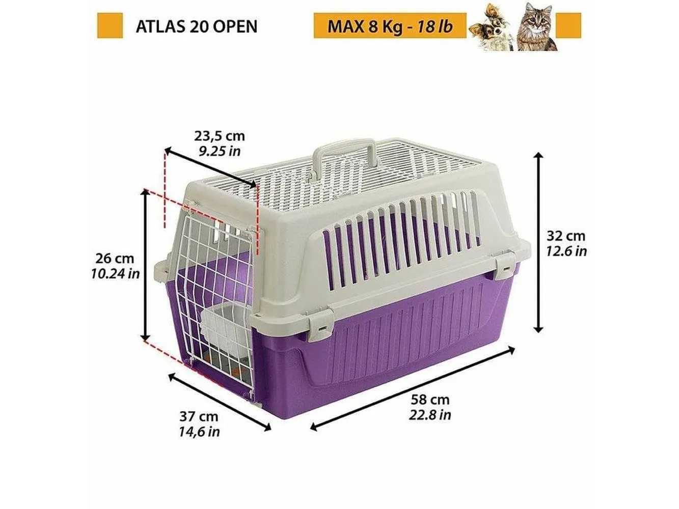 Atlas 30 Open Top Carrier Pets Qatar