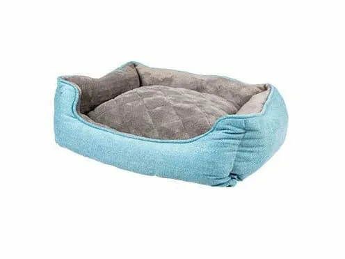 BED RECTANGULAR TWEED SKY S - 53x42x18cm blue/black Pets Qatar