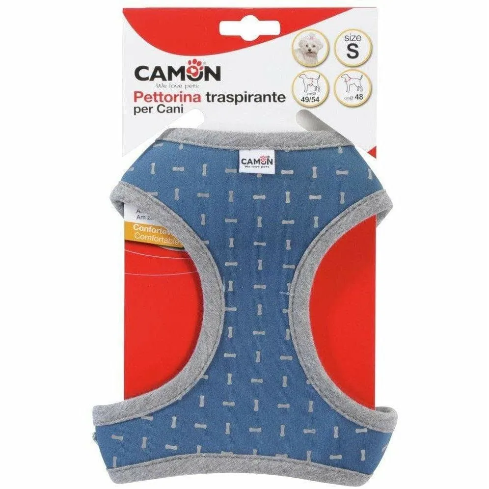 Blue harness with reflective bone-shaped trimming - Size S Pets Qatar