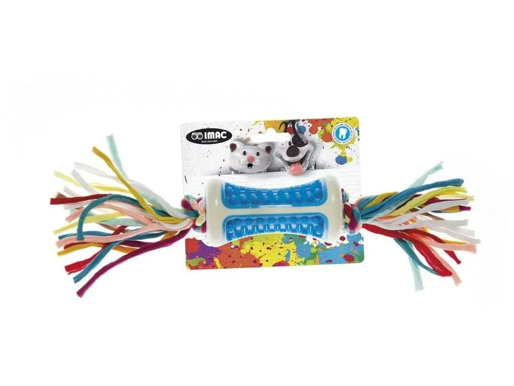 Bone Dent Nylon Tpr W/Double Ball Rope 22X8Cm Pets Qatar