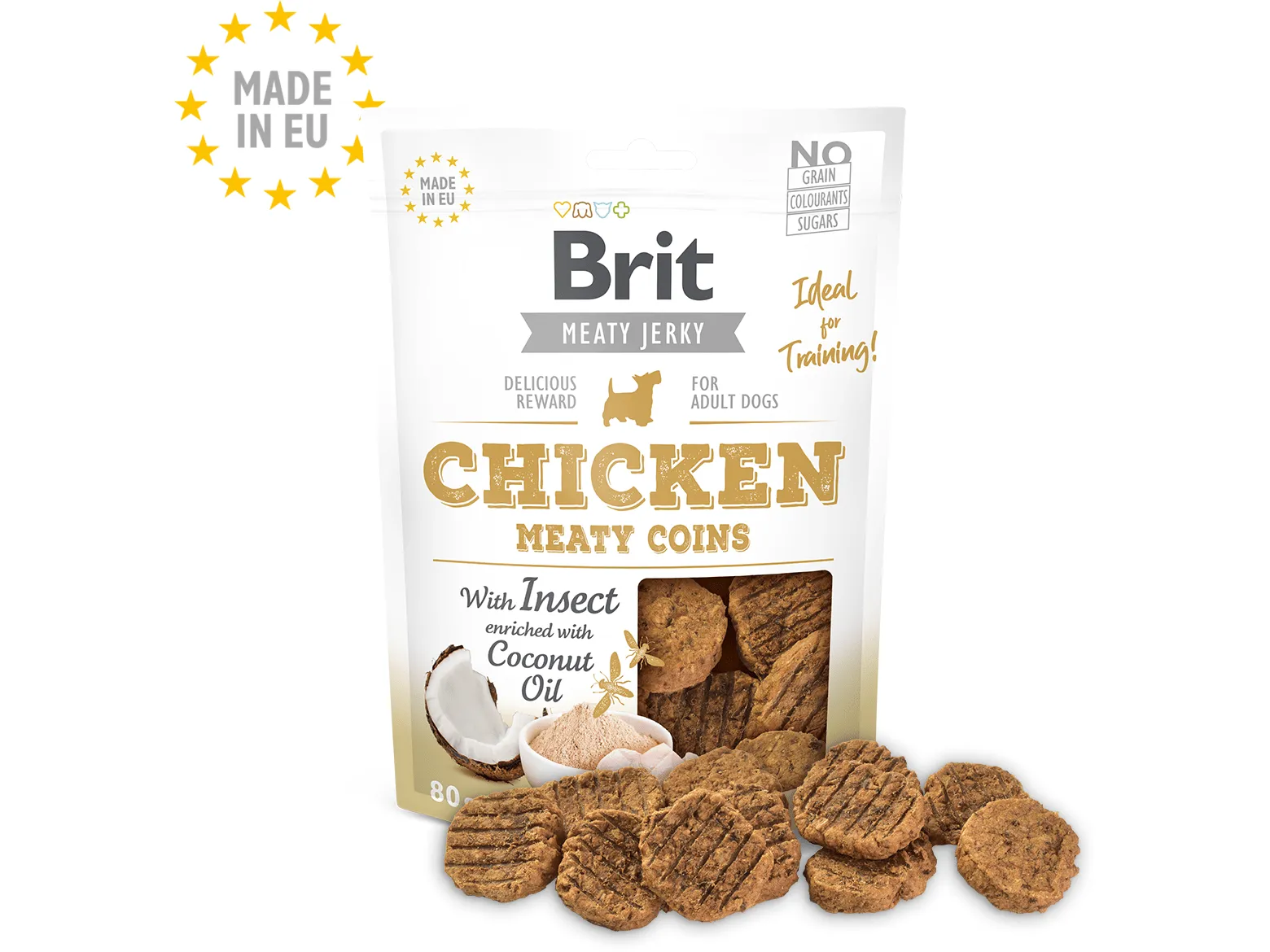 Brit Jerky-Chicken with Insect Meaty Coins 80g Pets Qatar