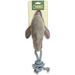 Canvas dolphin with rope 46x14x11cm grey Pets Qatar