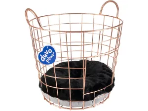 CARAMEL ROUND METAL BASKET 37x37x39cm copper Pets Qatar