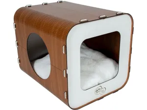 Cat house MDF Blanche 33,5x40x34cm white Pets Qatar
