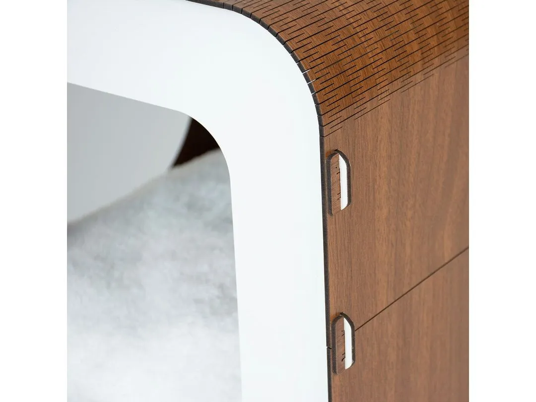 Cat house MDF Blanche 33,5x40x34cm white Pets Qatar