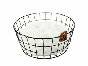 CAVIAR ROUND METAL BASKET 35x35x15cm black Pets Qatar