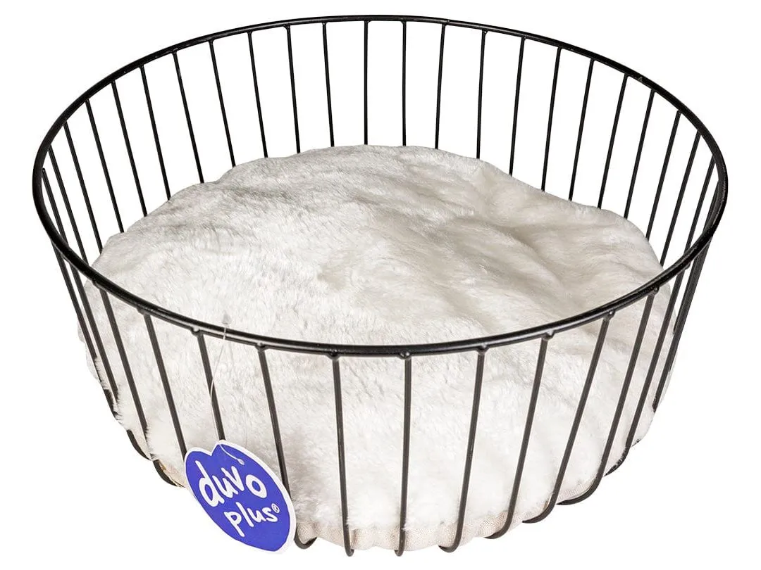 CAVIAR ROUND METAL BASKET 35x35x17cm black Pets Qatar