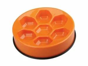 CAVITY - Slow feed bowl, round-Orange Pets Qatar