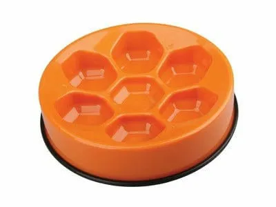 CAVITY - Slow feed bowl, round-Orange Pets Qatar