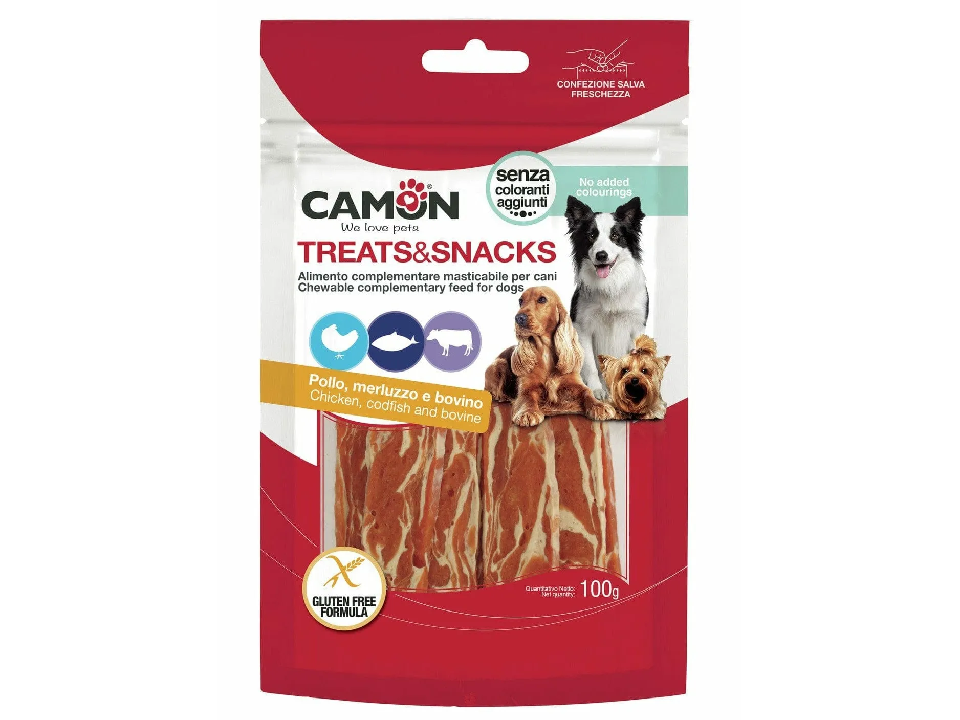 Chew Stripes With Chicken, Cod And Rawhide (100G) Pets Qatar