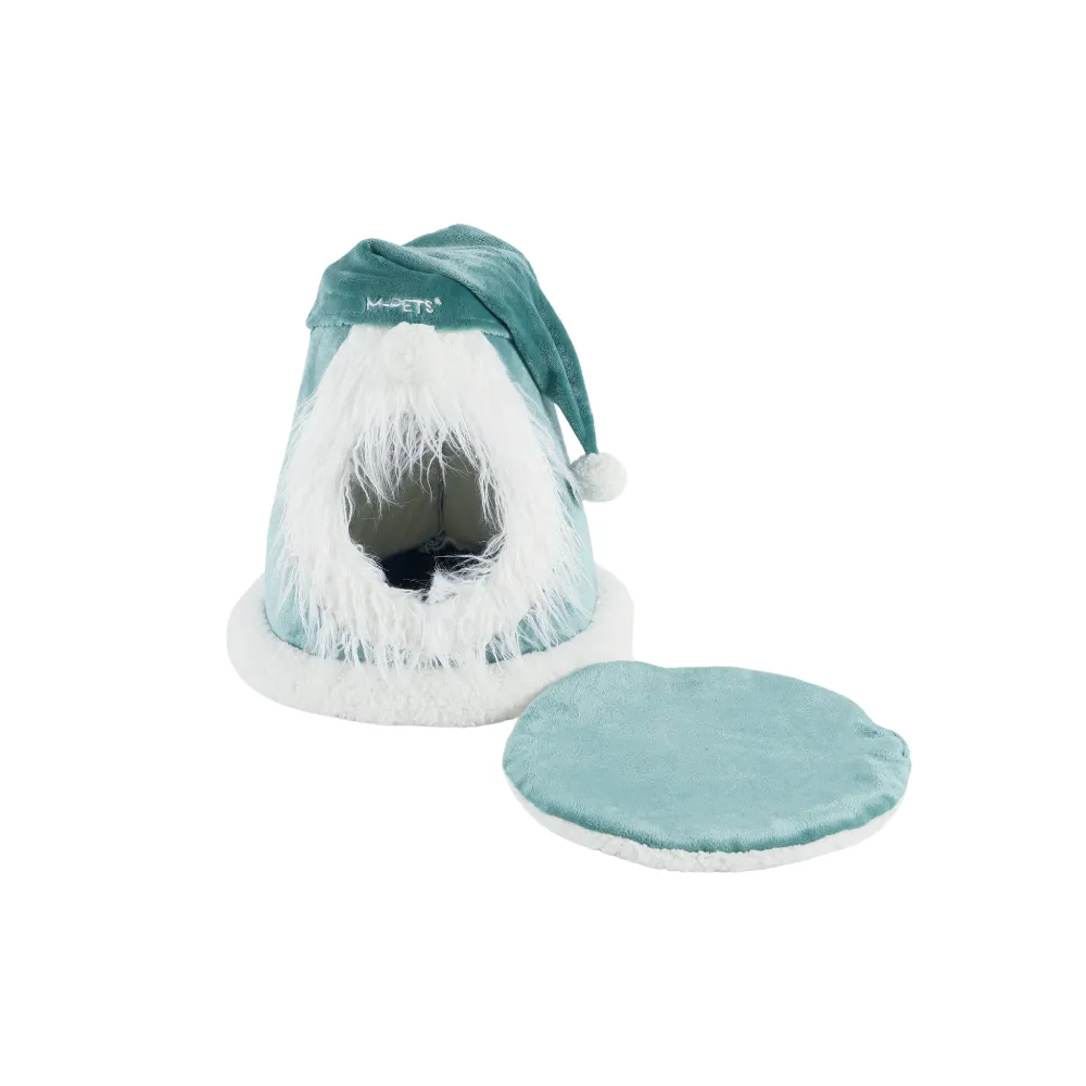 Christmas Cat cushion Green Festive Hat