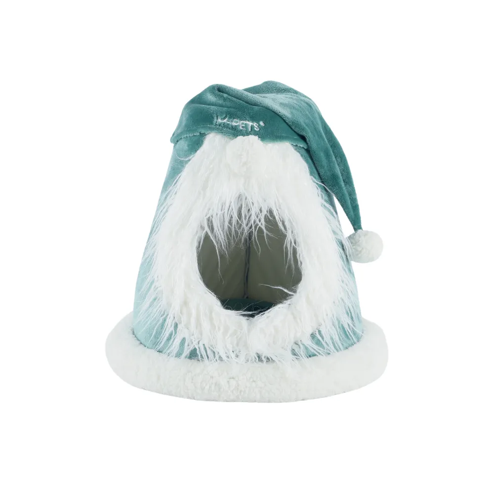 Christmas Cat cushion Green Festive Hat