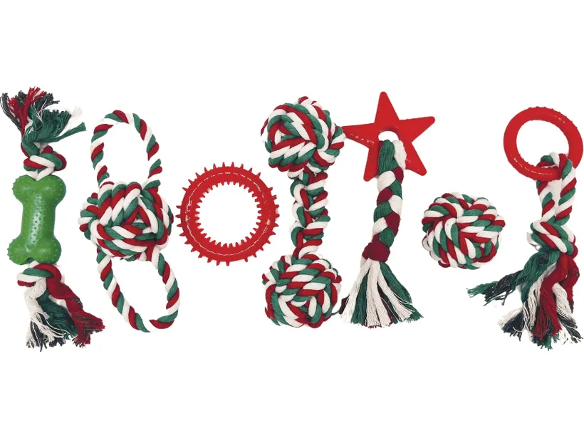 Christmas Cotton Rope Gift Box Dog toys  7 in 1 Pets Qatar