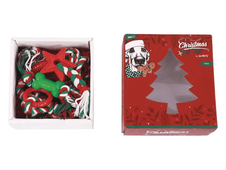 Christmas Cotton Rope Gift Box Dog toys  7 in 1 Pets Qatar