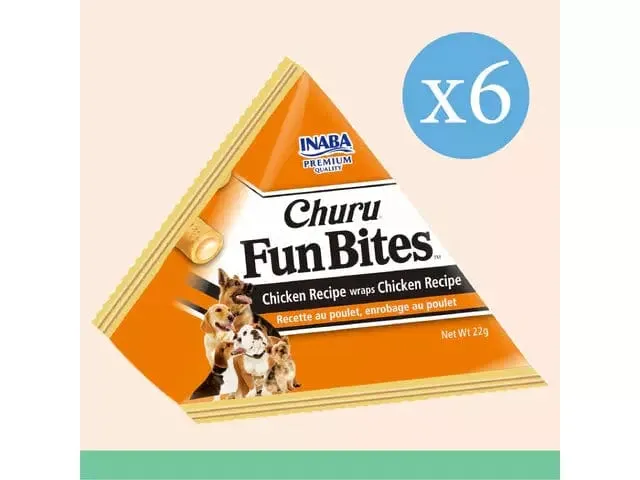 Churu Fun Bites Chicken Recipe wraps Tuna 22gx6 Pouches Pets Qatar