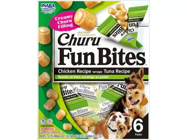 Churu Fun Bites Chicken Recipe wraps Tuna 22gx6 Pouches Pets Qatar