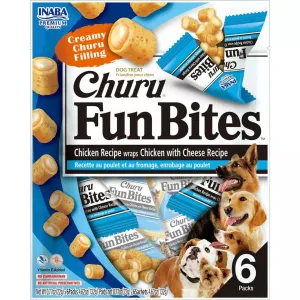 Churu Fun Bites with cheese Chicken Recipe wraps Chicken 22gx6 Pouches Pets Qatar