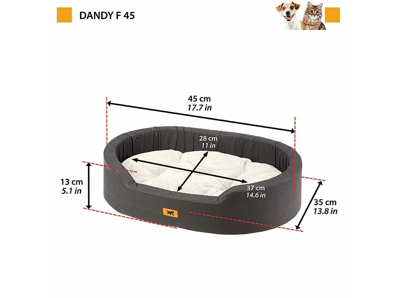 Dandy 45 Cush.Hair Brown-Beige Pets Qatar