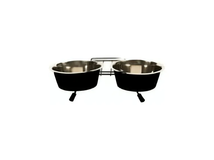 DINNER SET WIRE STAND   BOWLS 950ml - M - 2xØ16cm mixed colors Pets Qatar