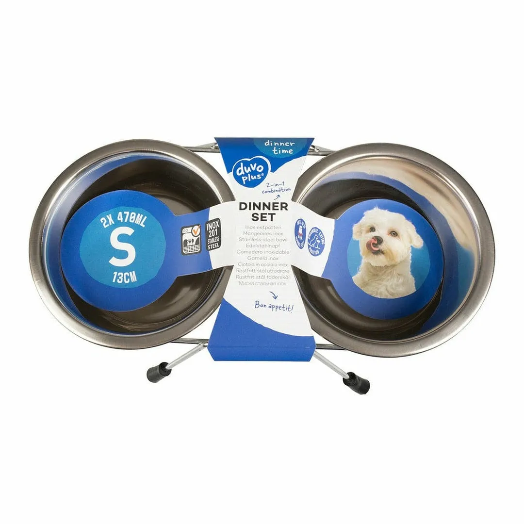 DINNER SET WIRE STAND   BOWLS S - 2xØ13cm mixed colors Pets Qatar