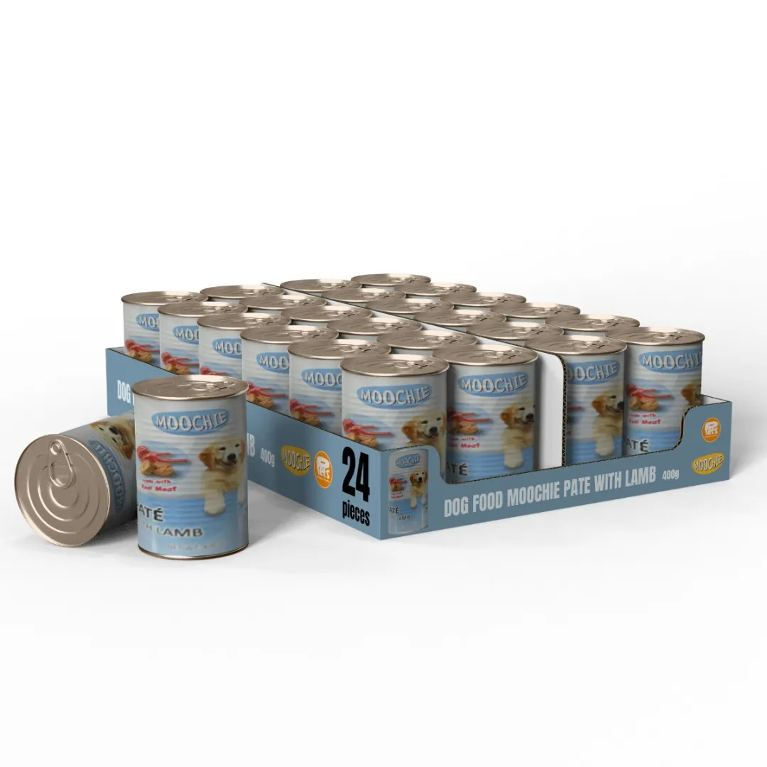 DOG FOOD MOOCHIE PATE WITH LAMB 24X400g Pets Qatar