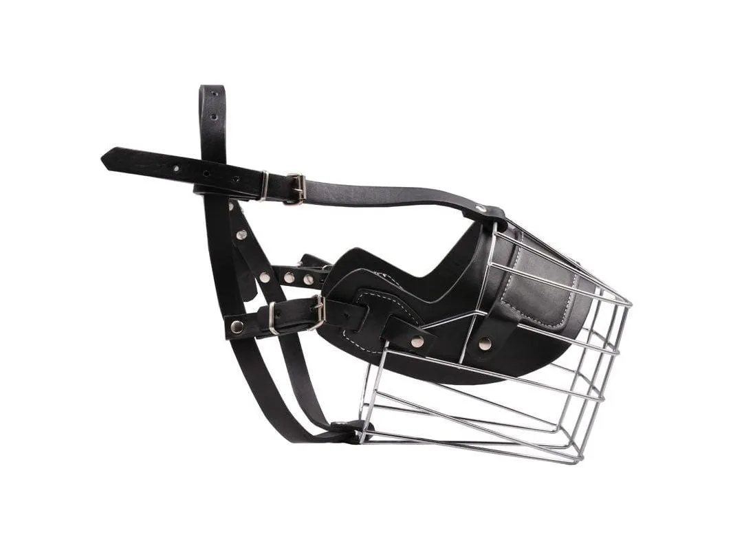 Dog Muzzle Metal Mask Black Pets Qatar