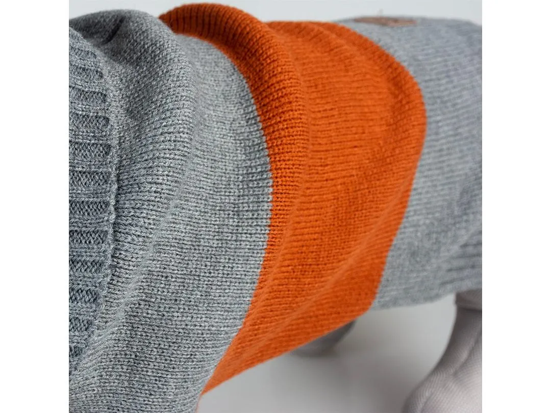 Dog Sweater Cozy Grey/Orange Pets Qatar