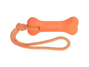 Dog Toy - Eva Bone With Rope - Orange - 200Mm Pets Qatar