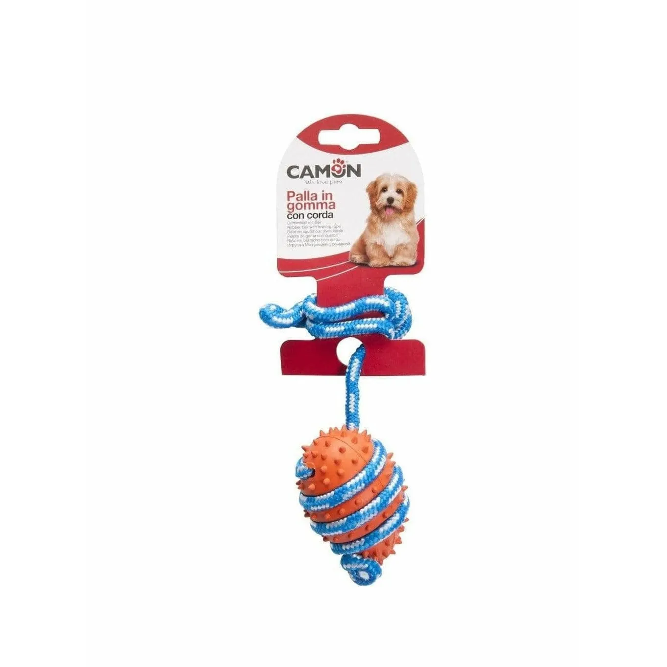 Dog toy - Rubber ball with rope Pets Qatar