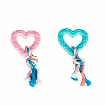 Dogtoy Puppy TPR Heart With Cotton Rope 14cm Pets Qatar