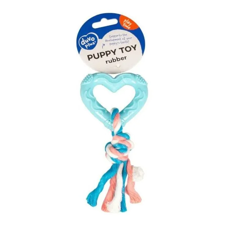 Dogtoy Puppy TPR Heart With Cotton Rope 14cm Pets Qatar