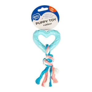 Dogtoy Puppy TPR Heart With Cotton Rope 14cm Pets Qatar