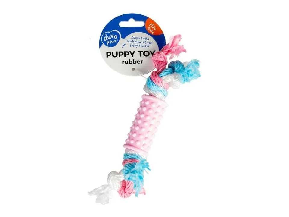 Dogtoy Puppy TPR Stick With nylon Rope 20cm Pets Qatar