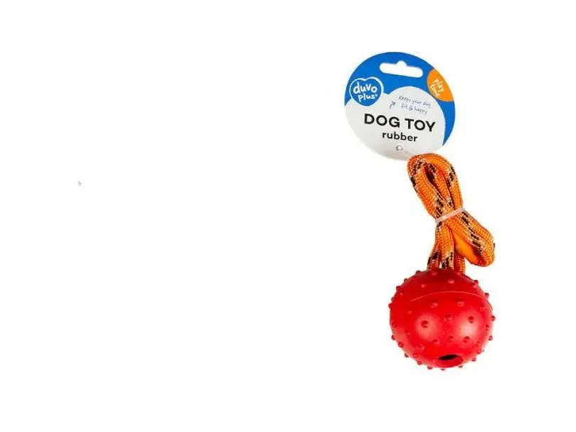 Dogtoy Rubber Dental Ball With Rope Mix 33cm mixed colors Pets Qatar