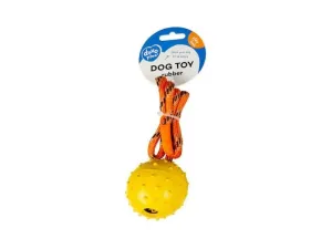 Dogtoy Rubber Dental Ball With Rope Mix 33cm mixed colors Pets Qatar