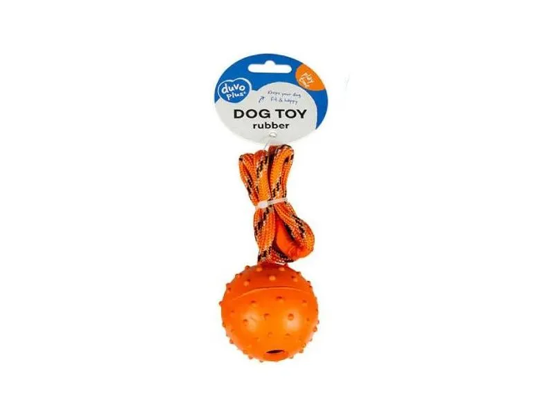 Dogtoy Rubber Dental Ball With Rope Mix 33cm mixed colors Pets Qatar