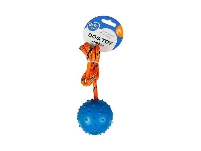 Dogtoy Rubber Dental Ball With Rope Mix 33cm mixed colors Pets Qatar