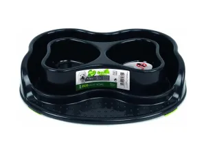 ECO Heart Bowl - 2 x 500 ml Black Pets Qatar