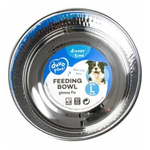FEEDING BOWL GLOSSY FIX L - 20,3x20,3x6,6cm black Pets Qatar