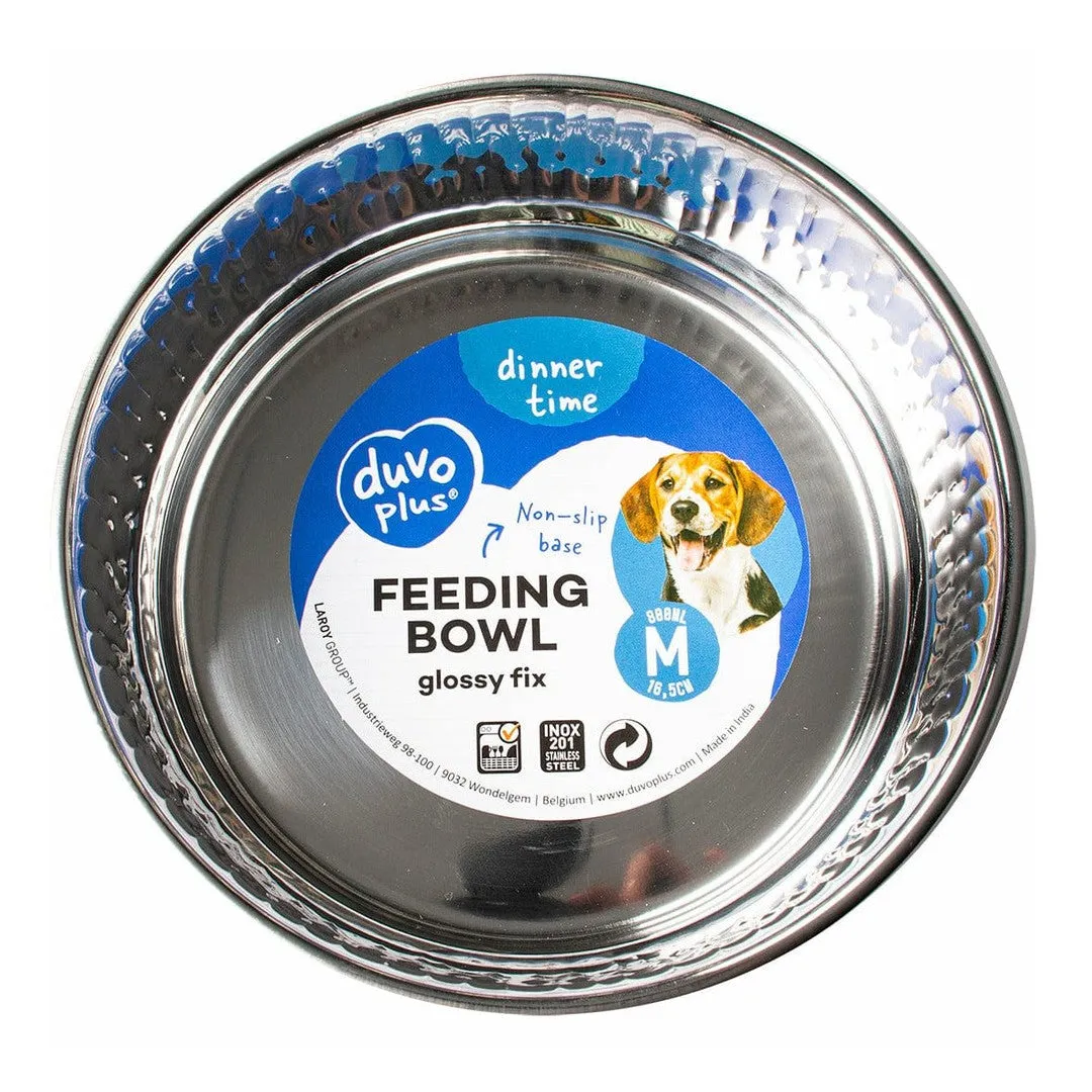 FEEDING BOWL GLOSSY FIX M - 16,5x16,5x5,7cm black Pets Qatar