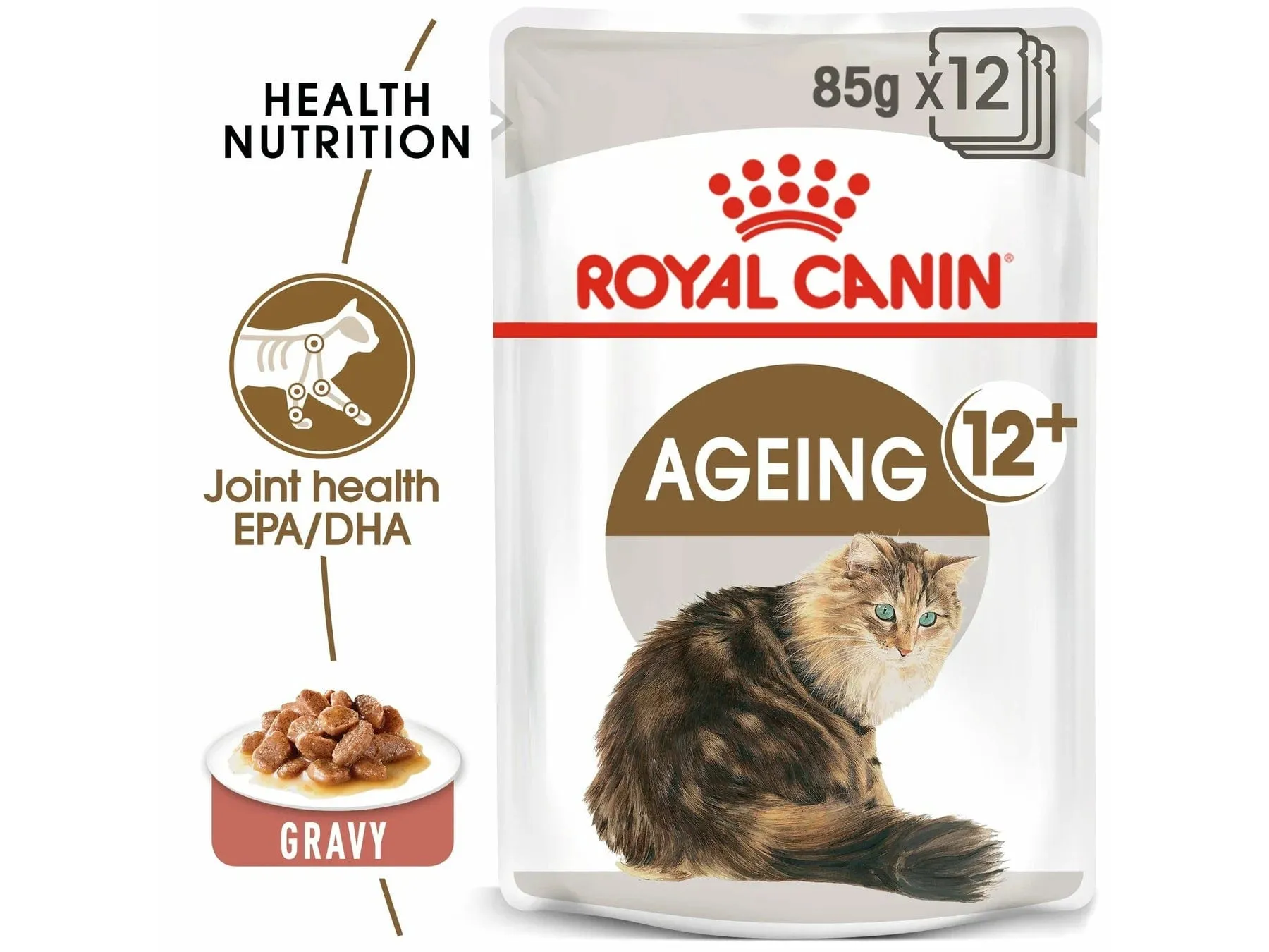 Feline Health Nutrition Ageing  12 Gravy (WET FOOD - Pouches)1x85g Pets Qatar