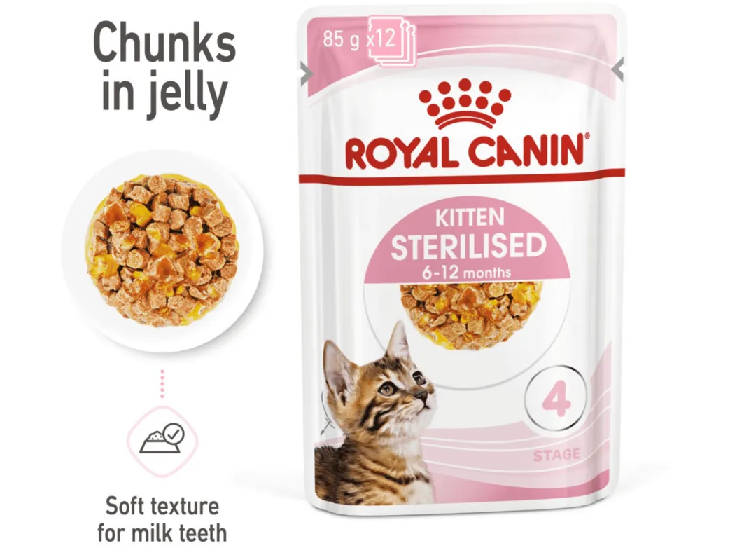 Feline Health Nutrition Kitten Sterilised Jelly 12x85g (WET FOOD - Pouches) Pets Qatar