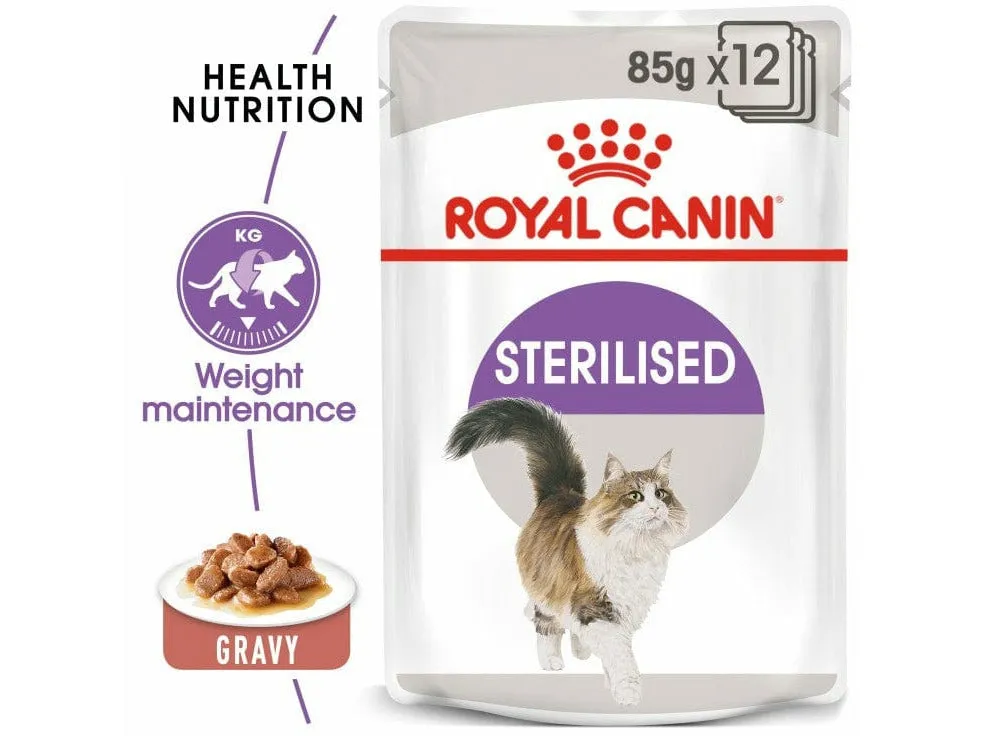 Feline Health Nutrition Sterilised Gravy (Wet Food - 12X85G Pouches) Pets Qatar