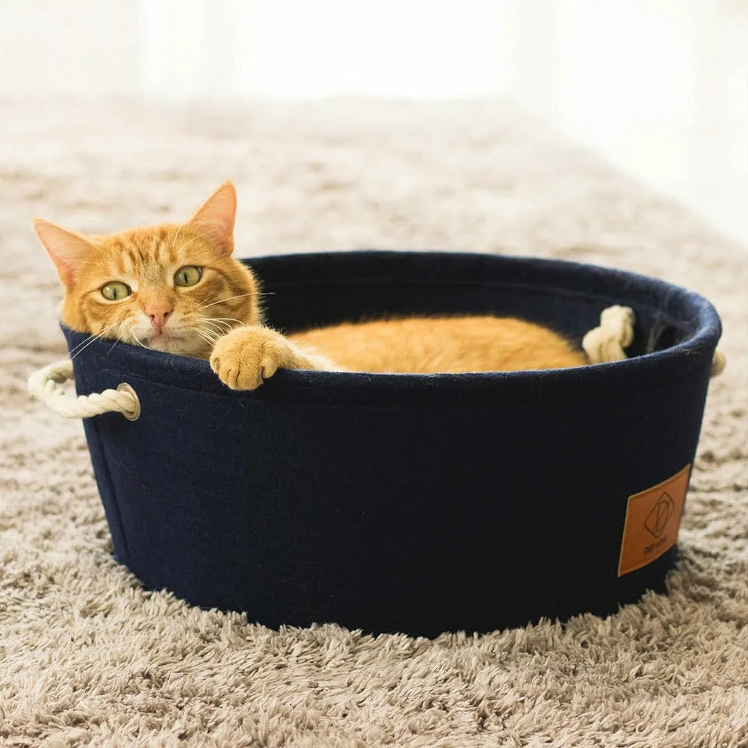 FELT BARREL L - 44x44x19cm blue Pets Qatar